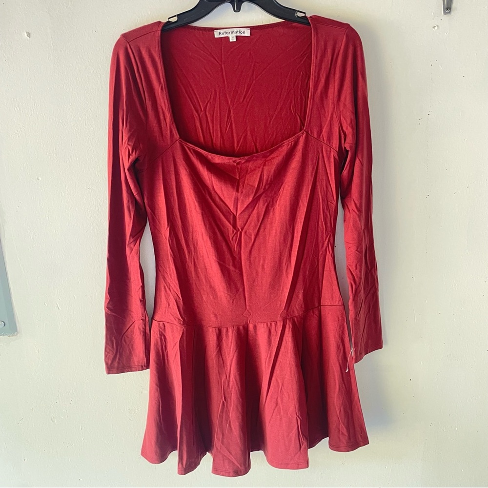 Reformation coen square neck long sleeve dress 37932 - Picture 4 of 9
